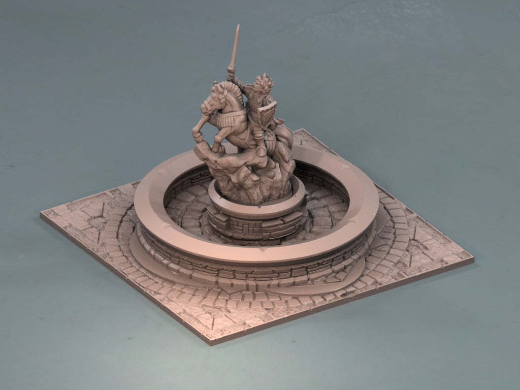 Brunnen mit Ritterstatue