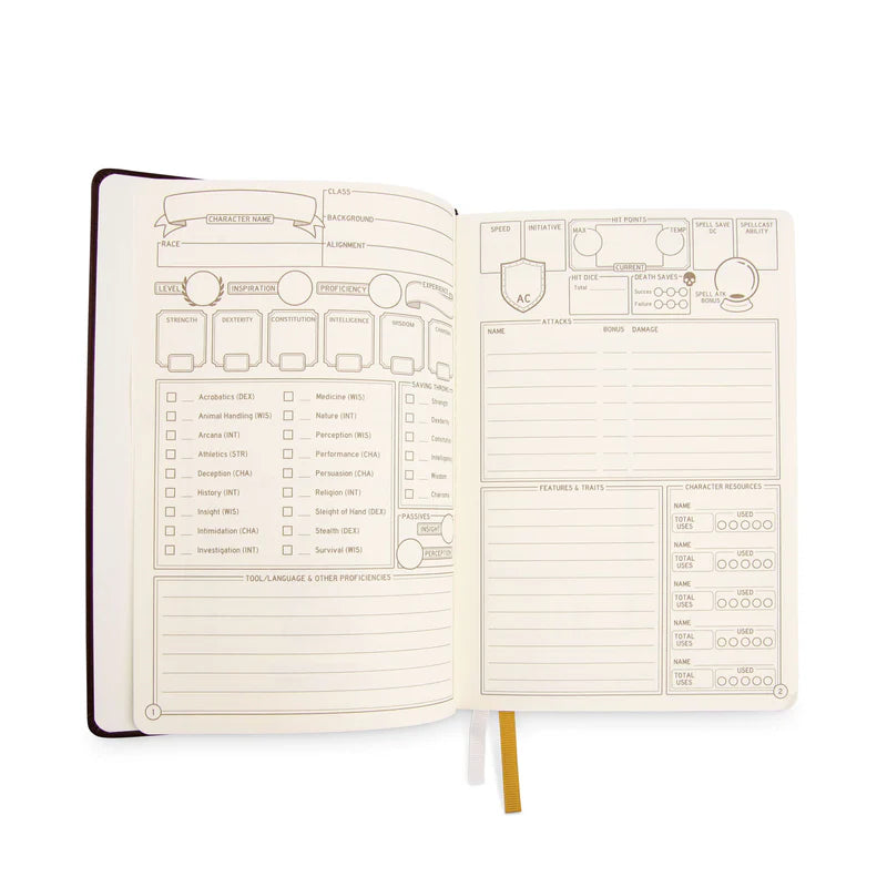 DnD 5e Player Journal - Black