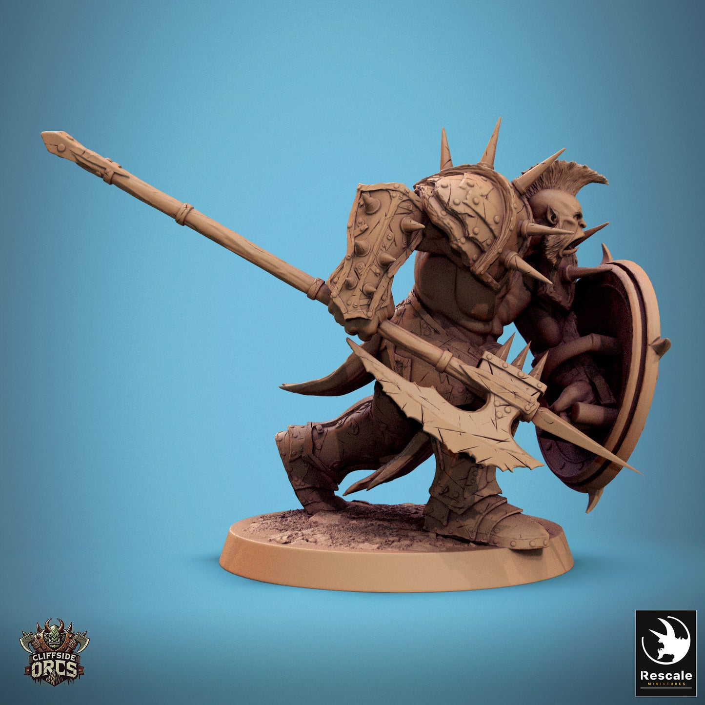 Infanterie-Ork-Speerschild – kampfbereit