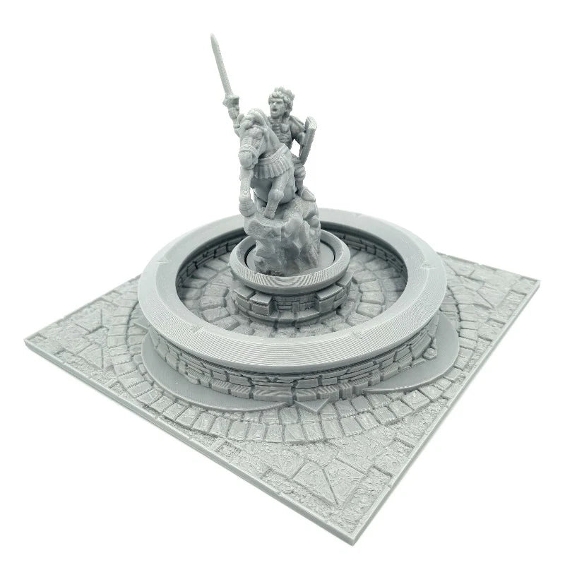 Brunnen mit Ritterstatue