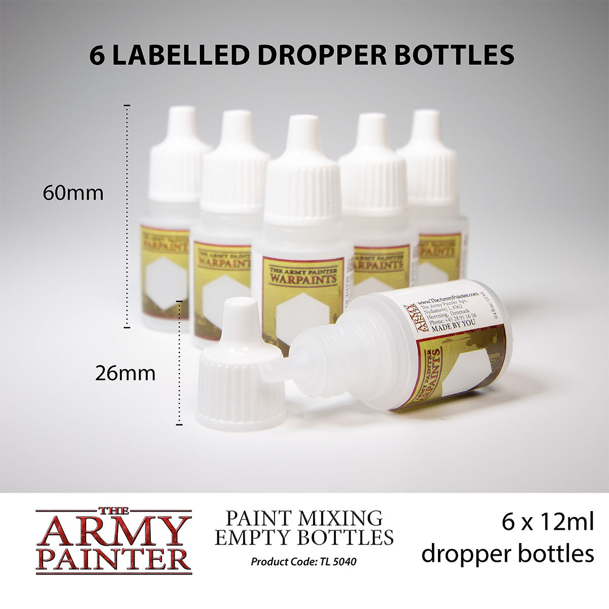 6x leere Farbflaschen - 12ml