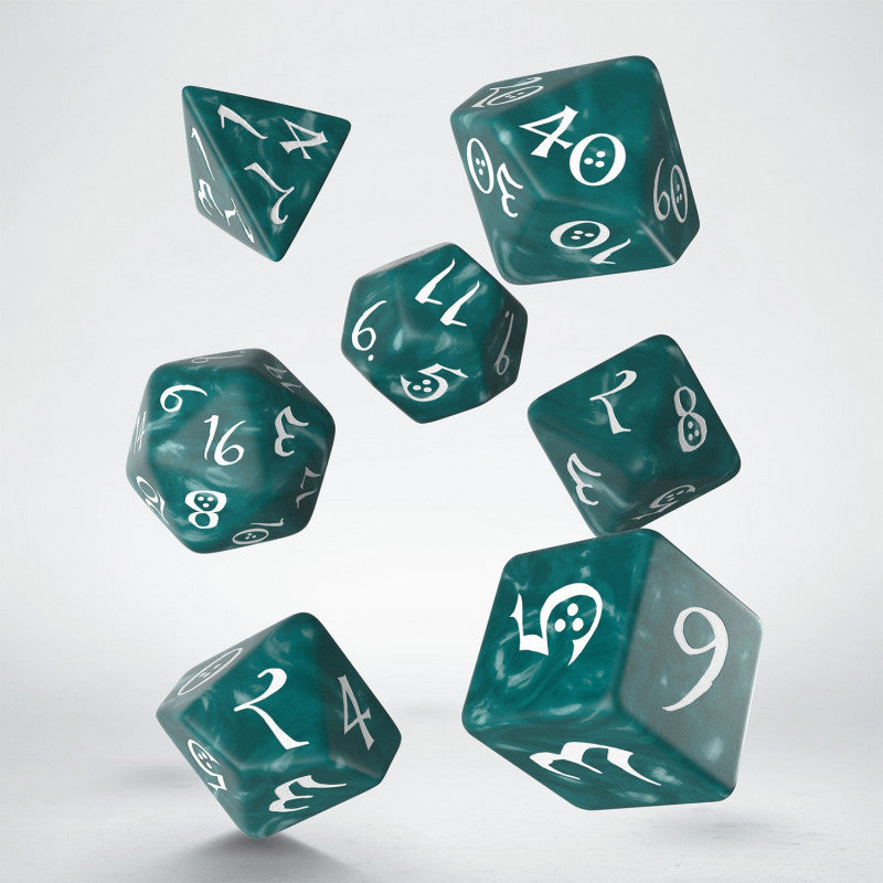 Klassisches RPG Stormy und weißes Würfelset