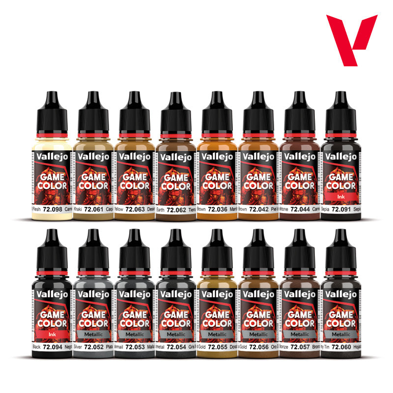 Vallejo Game Color Set - Leder & Metall (16)