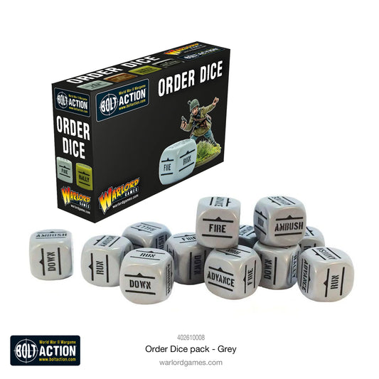 Bolt Action - Befehlswürfel-Set - Grau