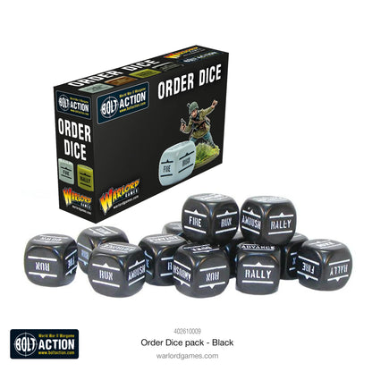 Bolt Action - Orders Dice Pack - Black