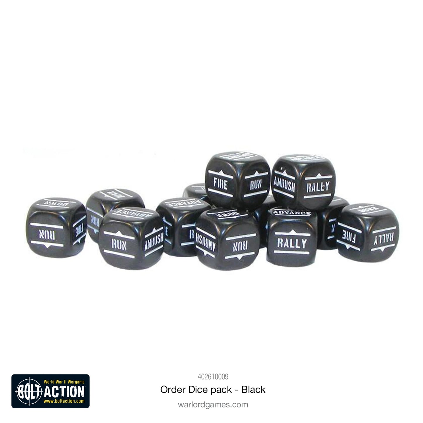 Bolt Action - Orders Dice Pack - Black