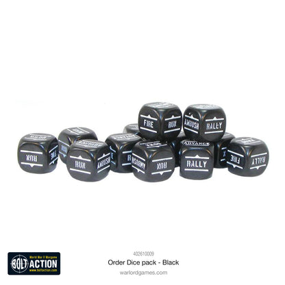 Bolt Action - Orders Dice Pack - Black