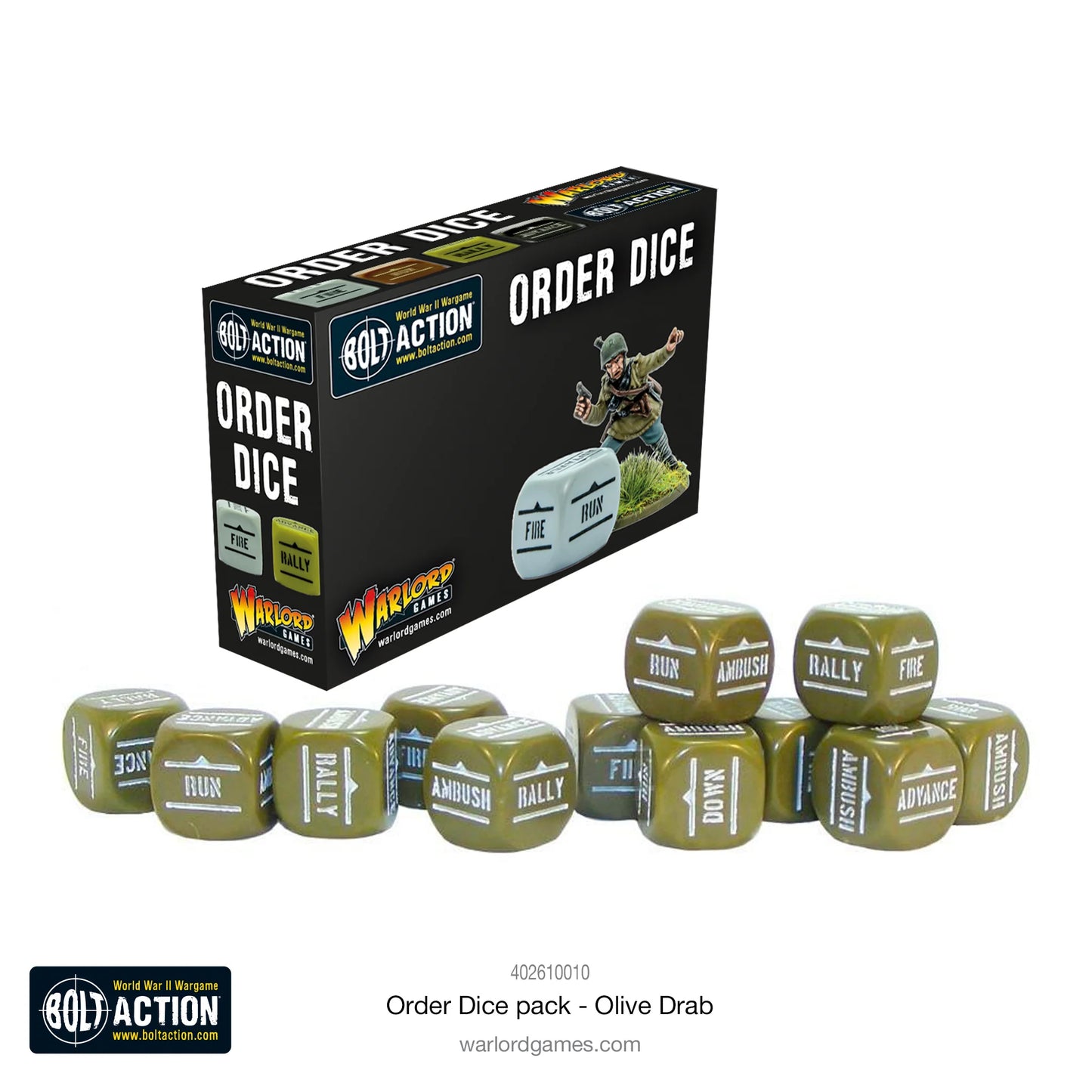 Bolt Action - Orderswürfel-Packung - Olivgrün