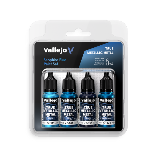 Echtes Metallic-Metall-Saphirblau-Set (4)