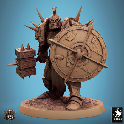 Brutaler Ork Hammer Schild - Ständer