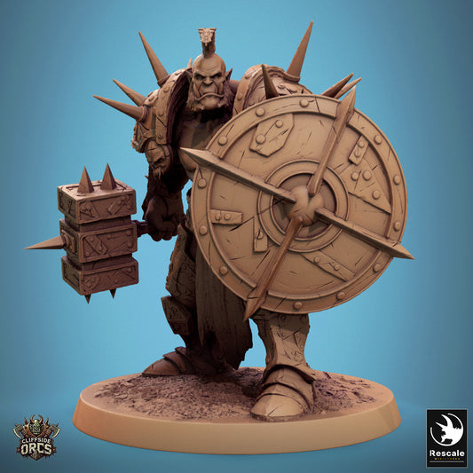 Brutaler Ork Hammer Schild - Ständer