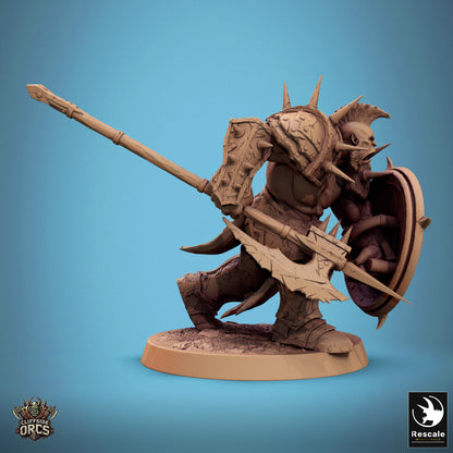 Infanterie-Ork-Speerschild – kampfbereit