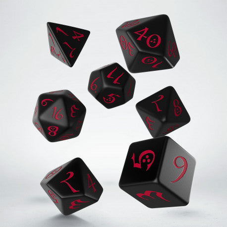 Klassisches RPG-Würfelset in Schwarz und Rot