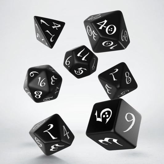 Klassisches RPG-Würfelset in Schwarz und Weiß