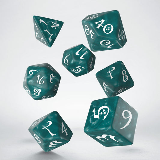 Klassisches RPG Stormy und weißes Würfelset