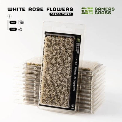 White Rose Flowers 6mm